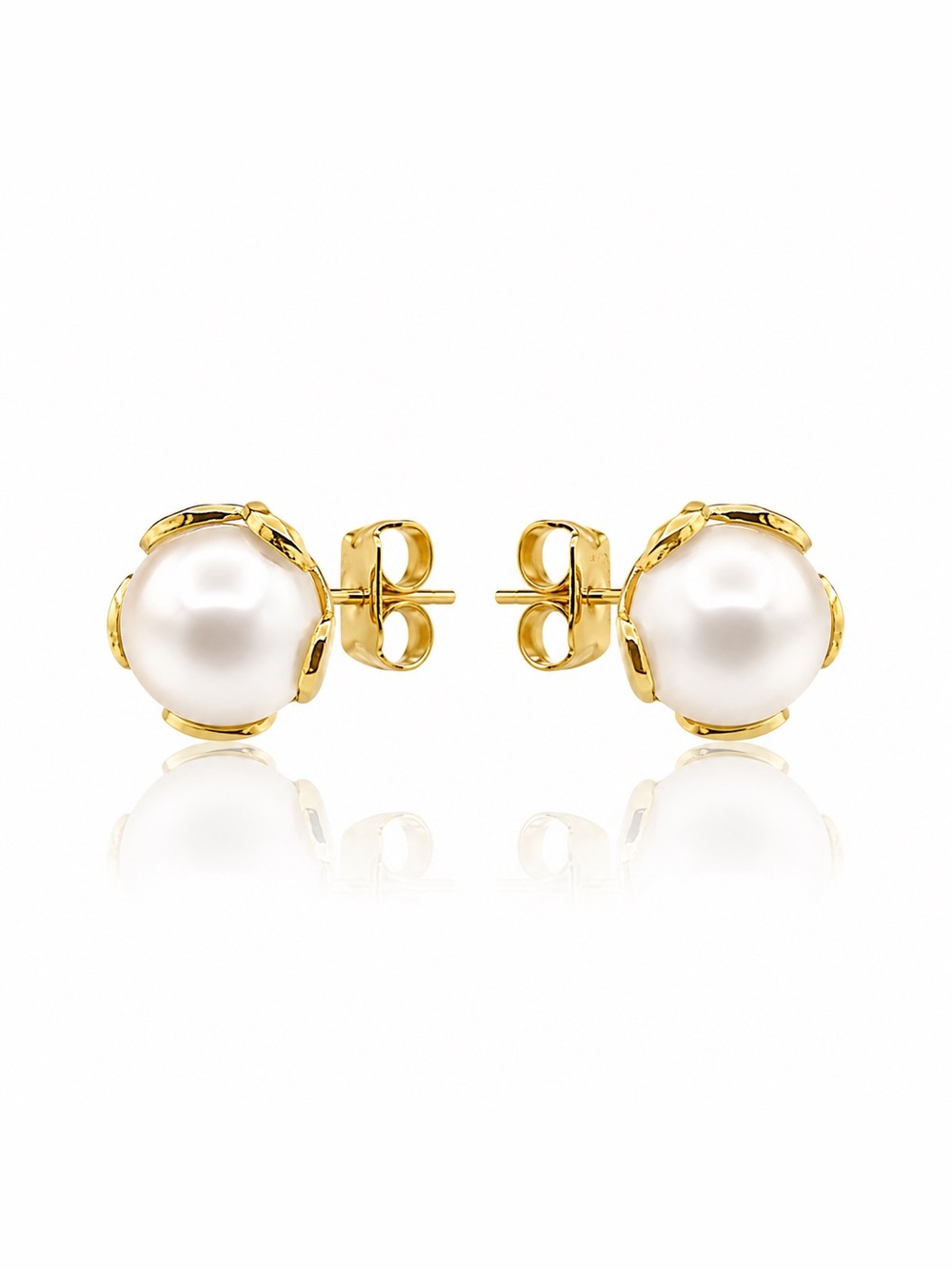 Gold-Filled Pearl Stud Earrings